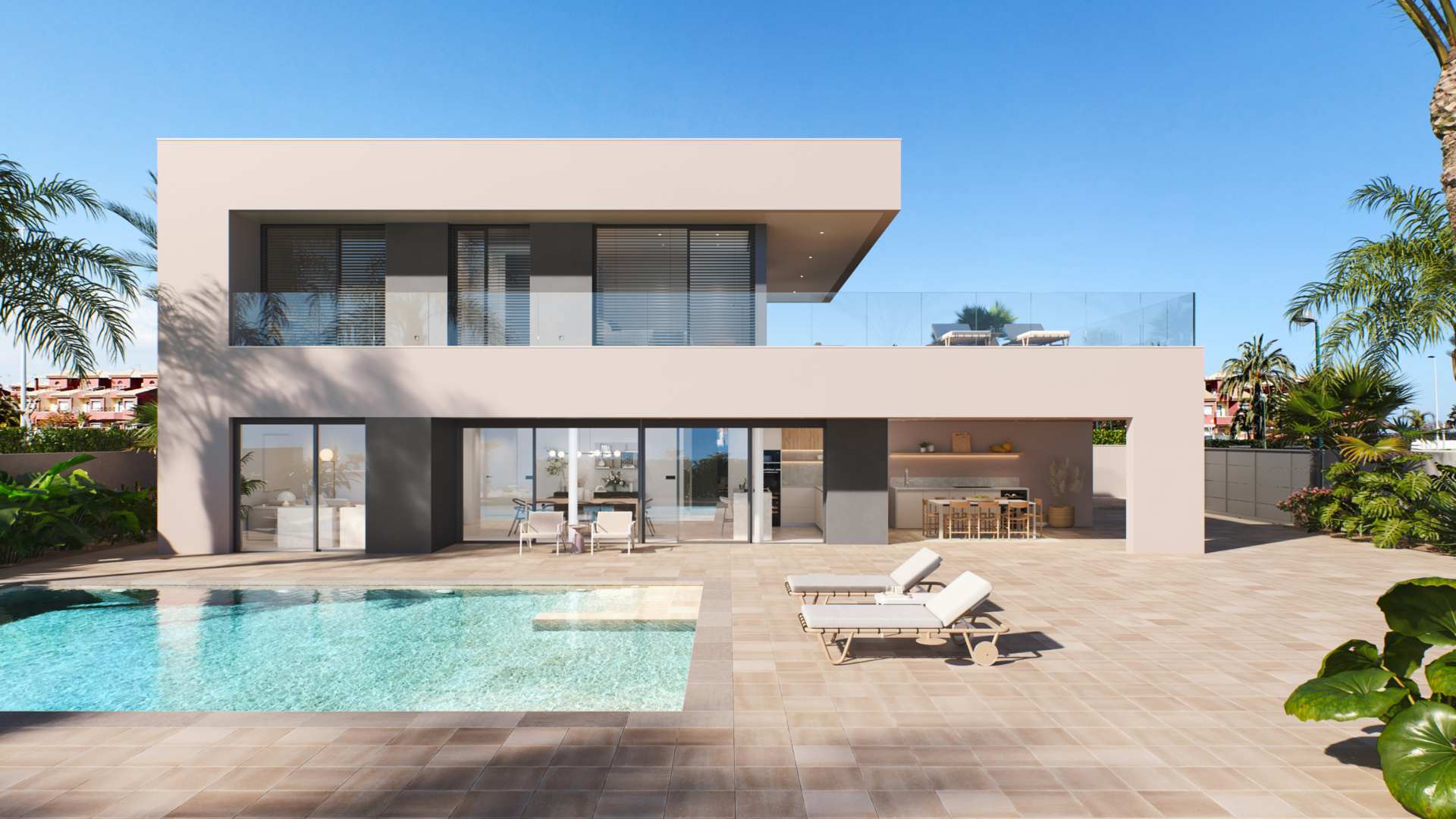 Villa met zwembad aan zee